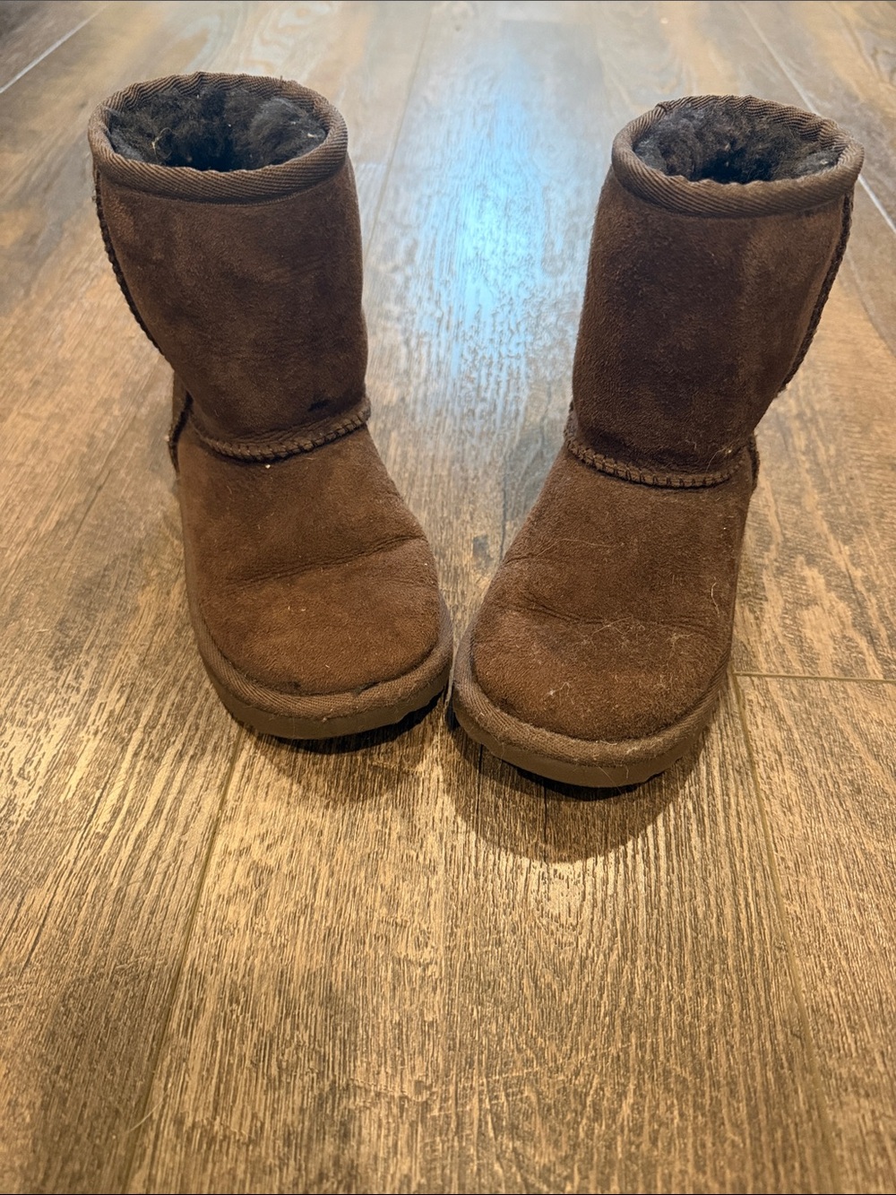 UGG Kids Chestnut Brown Fleece-Lined Winter Boots